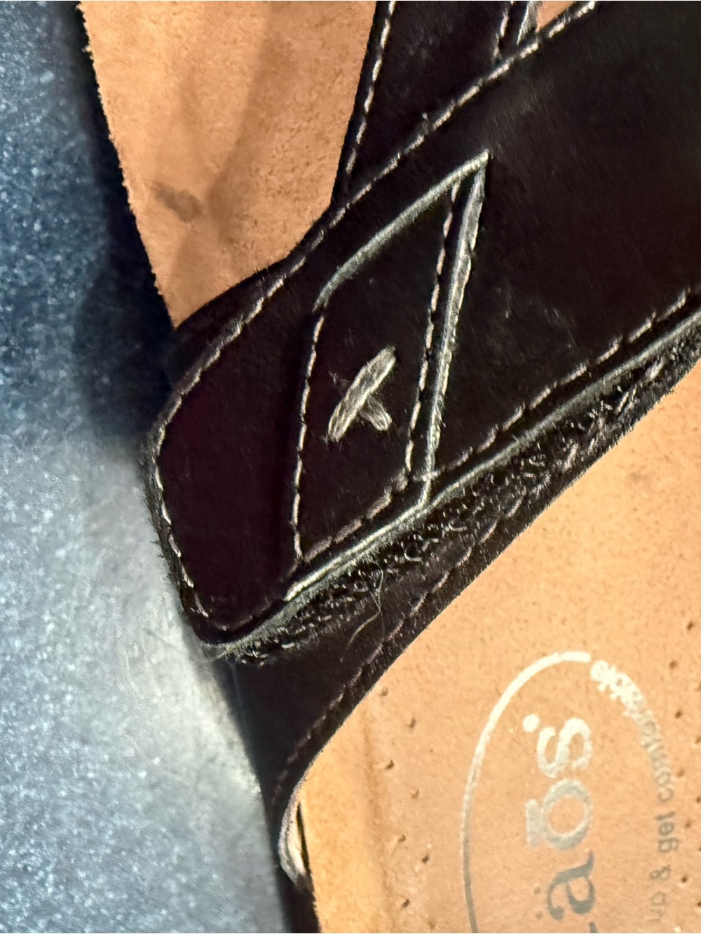 Taos Black Leather Slide Sandals - Picture 10 of 10